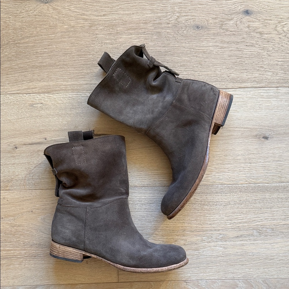 Alberto Fermani Taupe Suede Ankle Boots